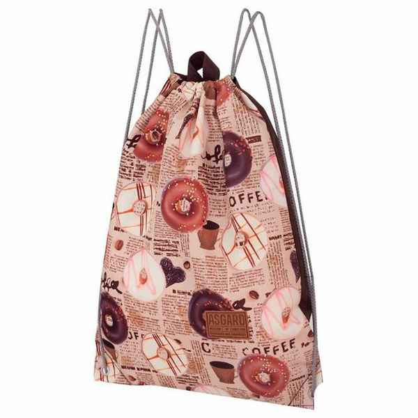 Рюкзак на шнурках Asgard Р-5719 ПончикиГазета беж