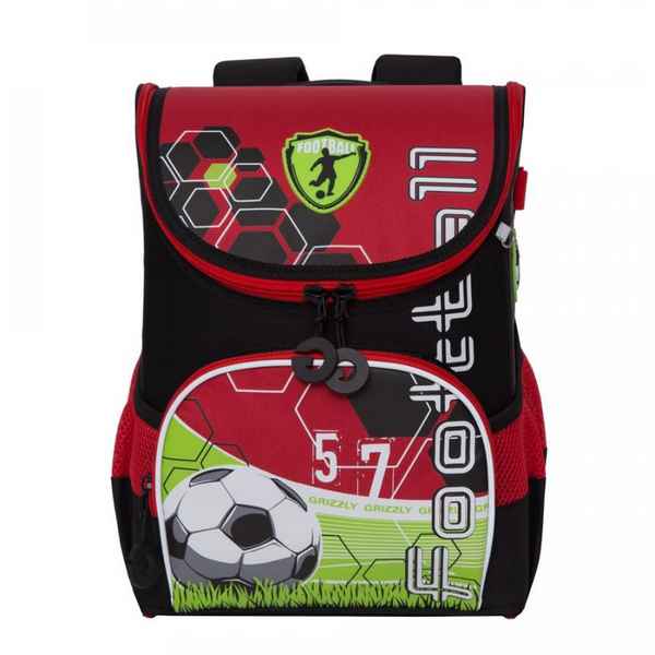 Рюкзак школьный Grizzly RA-980-1 Чёрный/Красный
