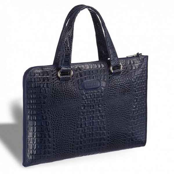 Женская деловая сумка BRIALDI Aisa croco black