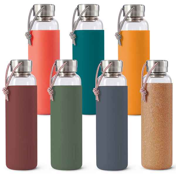 Бутылка для воды black+blum, 600 мл, стекло, бордовая