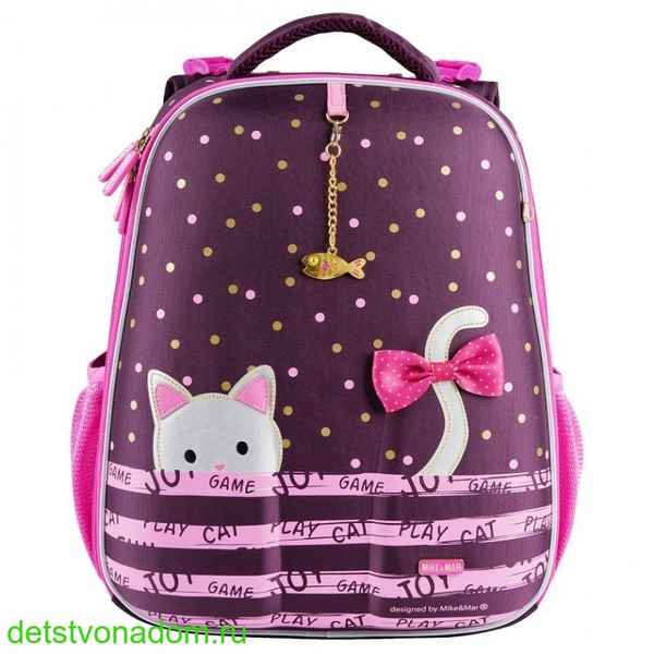 Ранец Mike Mar Котик бордо/розовый кант