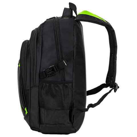 Рюкзак BRAUBERG TITANIUM черный (салатовые вставки)