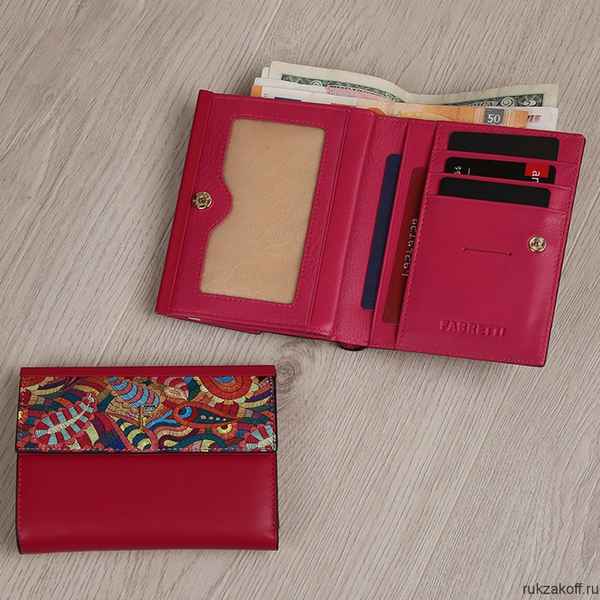 Женский кошелёк FABRETTI 19011901NPpaisley-74 малиновый