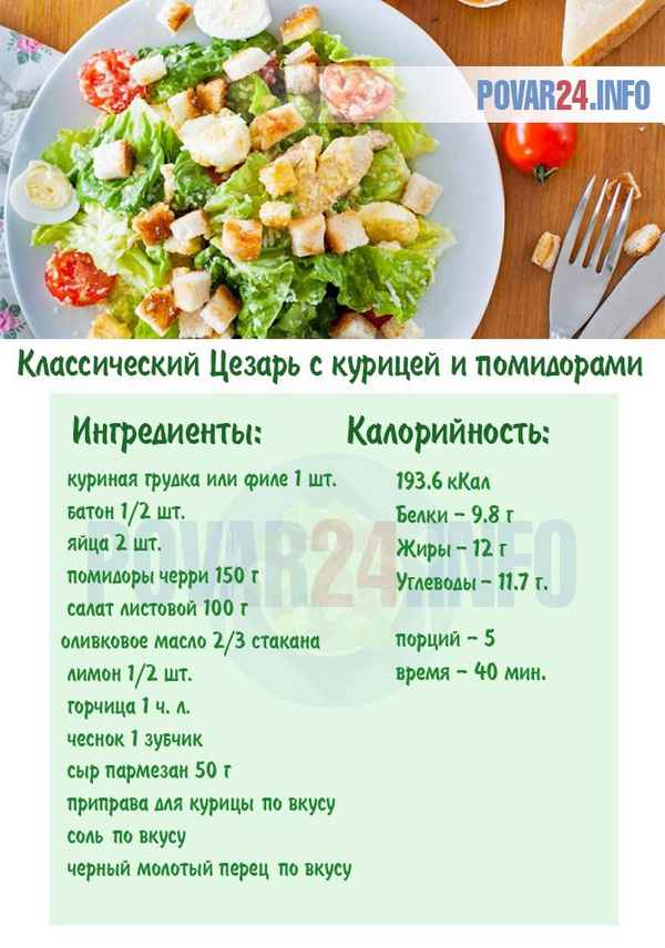 Салат Цезарь с курицей в домашних условиях, простой классический рецепт с сухариками  
