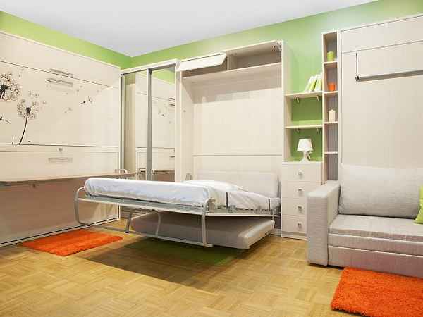 Откидные кровати трaнcформеры: виды механизмов, фото интерьеров