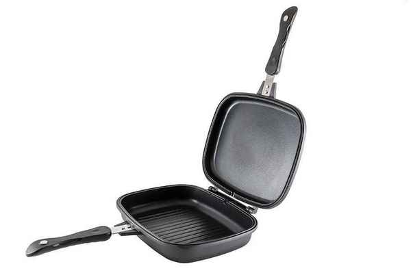 Сковорода Gipfel: двухсторонняя сковородка Гипфел, чугунная посуда, с мраморным покрытием, скокорода-вок и гриль со съемной ручкой, каталог