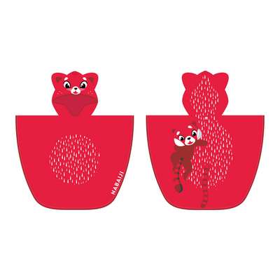 Пончо с капюшоном для малышей/детей красное с принтом 