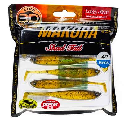 Виброхвосты LJ 3D Series MAKORA SHAD TAIL 4.0in (10,00)/005 6шт. LUCKY JOHN - купить в интернет-магазине
