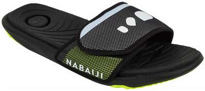САНДАЛИИ ДЛЯ БАССЕЙНА МУЖСКИЕ ЧЕРНО-ЖЕЛТЫЕ SLAP 900 SOFT NABAIJI - купить в интернет-магазине