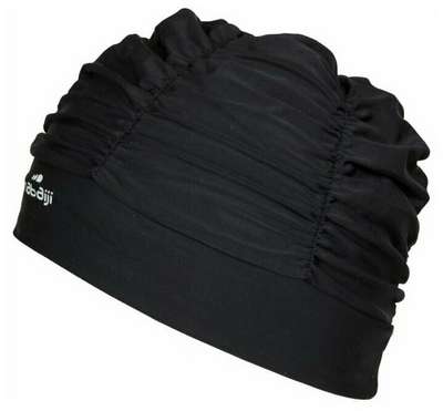 Шапочка для плавания тканевая объемная черная NABAIJI - купить в интернет-магазине