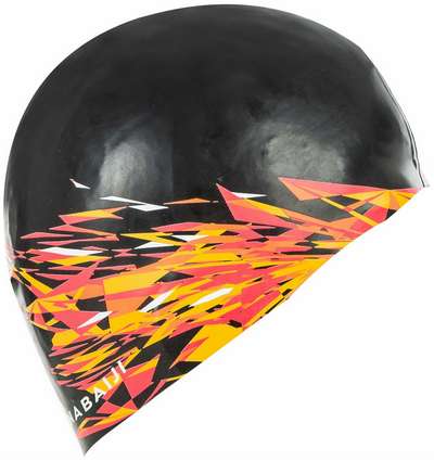 ШАПОЧКА ДЛЯ ПЛАВАНИЯ СИЛИКОНОВАЯ БЕЛАЯ С ПРИНТОМ FIRE NABAIJI - купить в интернет-магазине