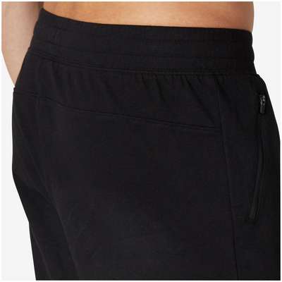 Шорты для фитнеса хлопковые эластичные длинные с карманами на молнии черные NYAMBA - купить в интернет-магазине