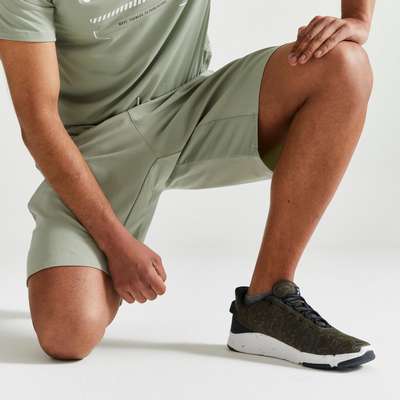 Шорты для фитнеса основные дышащие с карманами на молнии мужские синие DOMYOS - купить в интернет-магазине