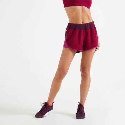 Шорты для фитнеса свободные зеленые DOMYOS - купить в интернет-магазине