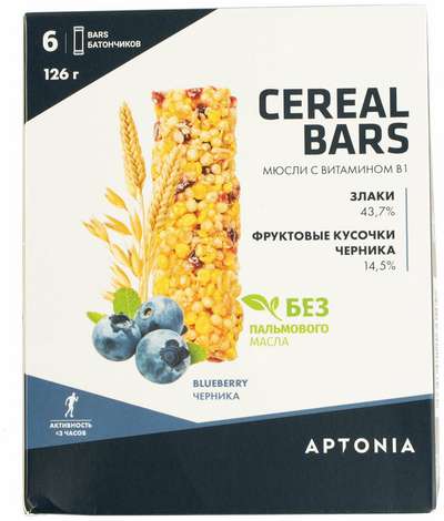 Злаковые батончики X6 черника APTONIA - купить в интернет-магазине