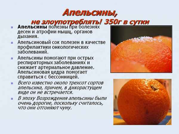 Апельсин: польза и вред для здоровья