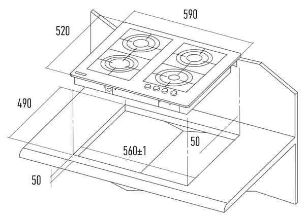 Выбор размера встраиваемой варочной поверхности