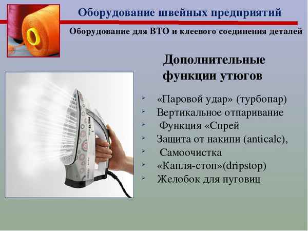 Основные функции утюга для домашнего использования