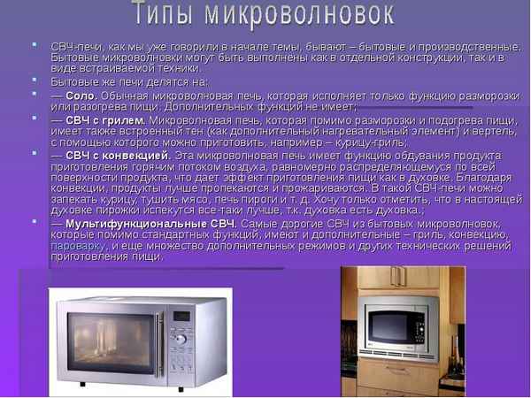Какие бывают микроволновки? Виды микроволновых печей