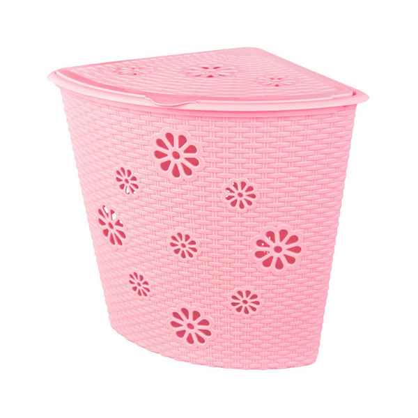 Корзина для белья в ванную: пластиковая, плетеная, угловая