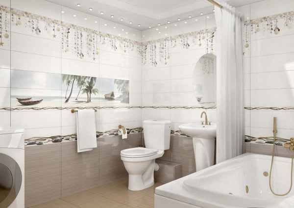 Керамическая плитка для ванной: дизайн, фото коллекция