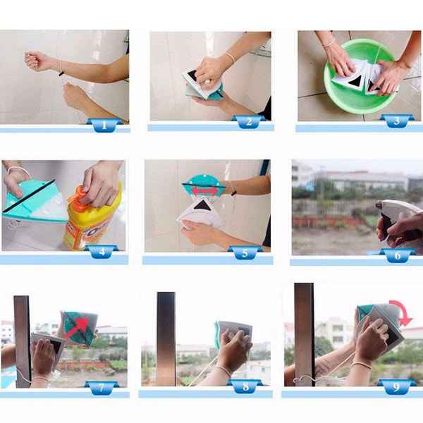 Устройства для безопасного мытья окон с двух сторон: Инструкция +Видео