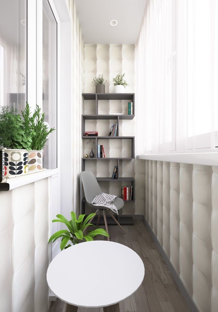 Пpaктичные полочки на балконе: фото, идеи