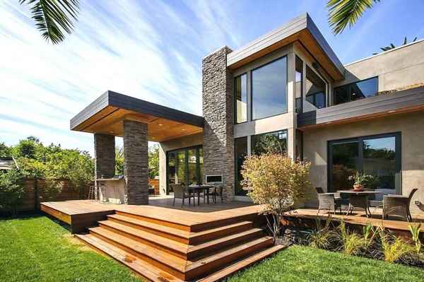 Современные проекты дома в стиле модерн с террасами + фото