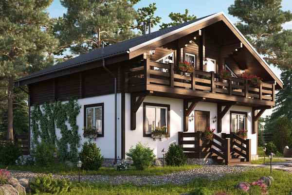 Комбинированные дома в стиле шале - проекты, фото