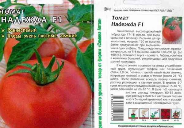 Томат Надежда F1: описание и хаpaктеристика сорта, отзывы, фото