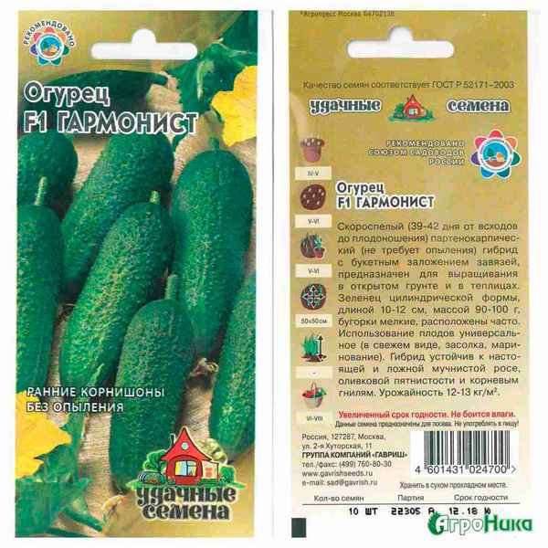 Огурец Гармонист F1: описание и урожайность сорта, отзывы, фото