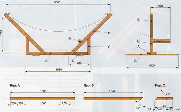 Гамак для дачи своими руками: чертежи с размерами, фото и видео
