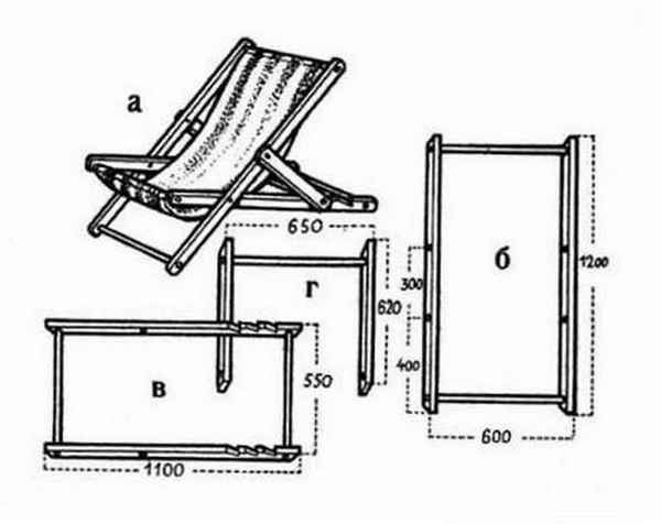 Шезлонг для дачи своими руками: чертежи с размерами, фото и видео