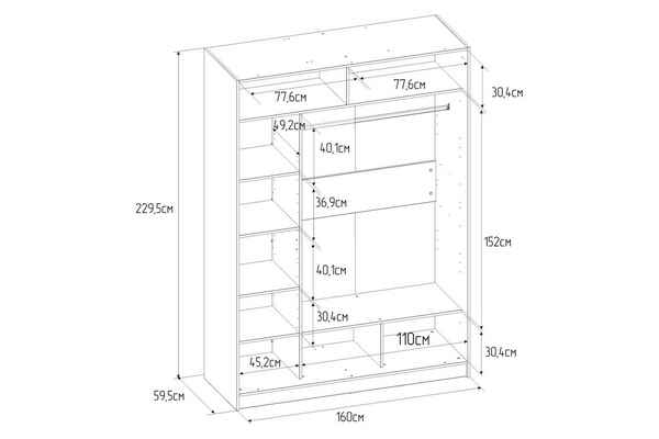 Размеры шкафа-купе: его глубина, ширина, высота и наполнение