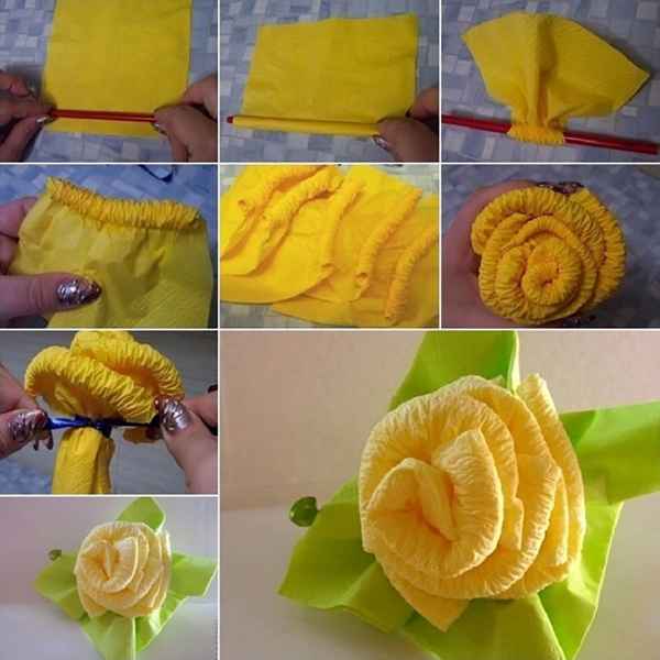 Как сделать розу из салфетки своими руками: пошаговая инструкция изготовления