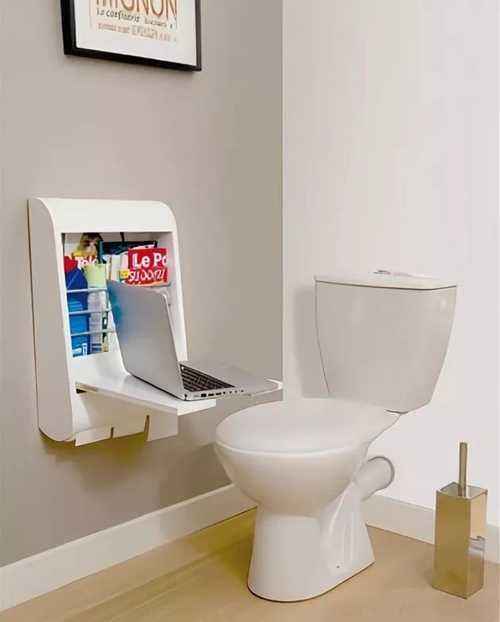 Откидной столик в туалет: фото, идея для дома