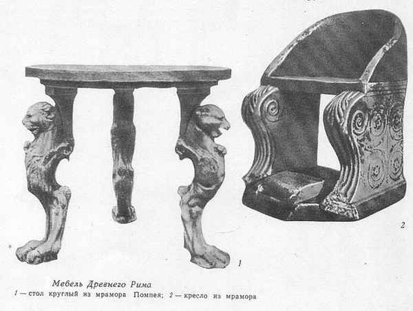 История мебели Древнего Рима
