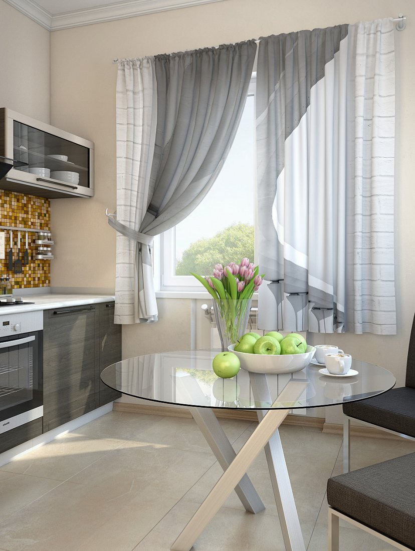 Какой длины должна быть тюль на кухне?