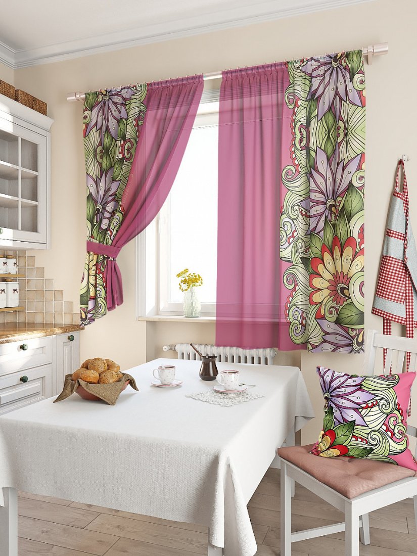 Под что подбирают шторы на кухню?