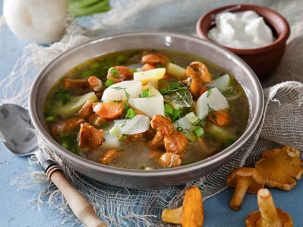 Рецепт вкусного супа со свежими лисичками