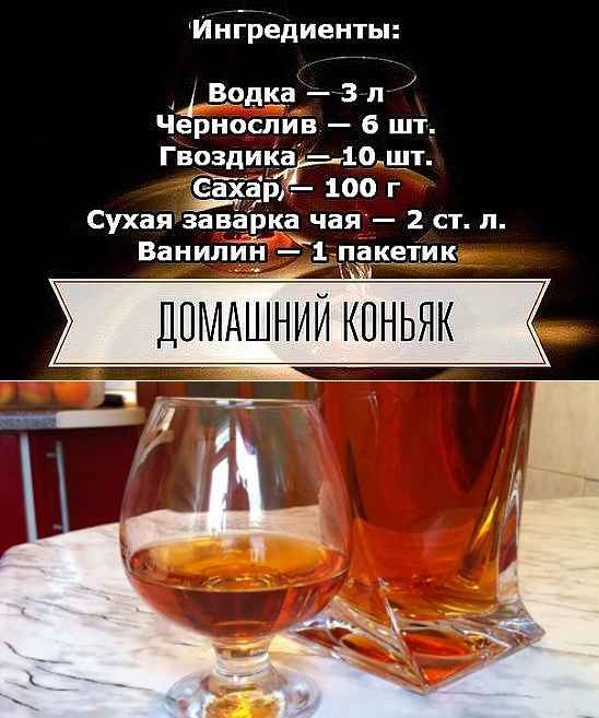 Рецепт домашнего коньяка из самогона с черносливом