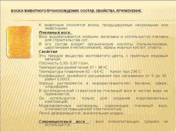 Свойства, состав и применение пчелиного воска