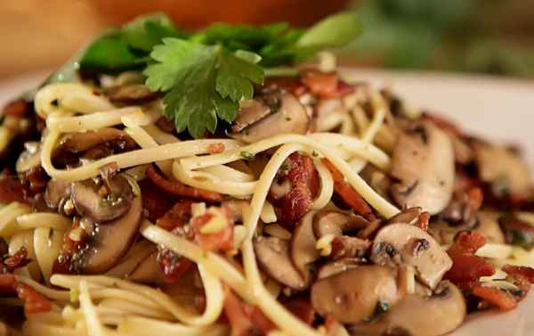 Вкусный рецепт спагетти с шампиньонами и соевым соусом