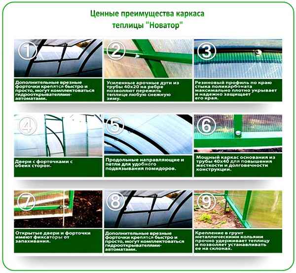 Хаpaктеристика и особенности теплицы «Новатор»