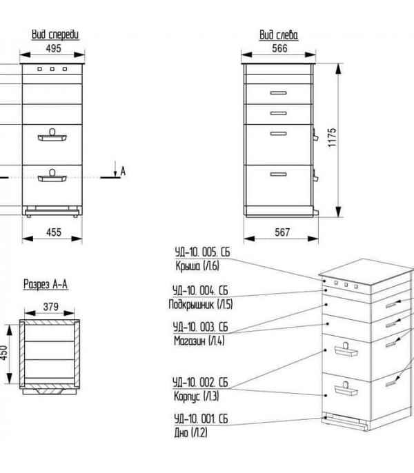 Описание и хаpaктеристика 10-рамочного улья