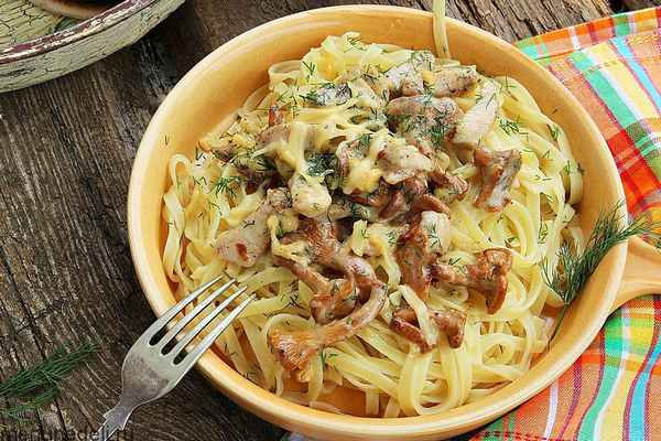 Рецепт приготовления спагетти с лисичками