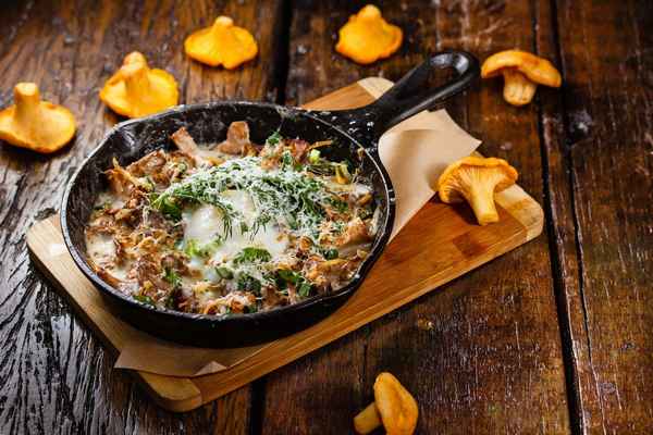 Рецепт вкусного жульена из лисичек со сметаной