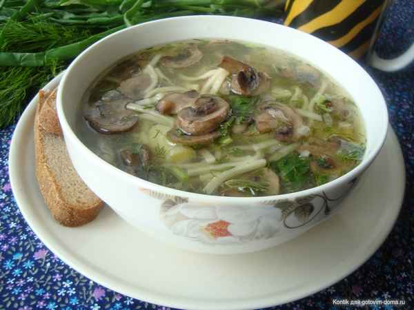 Как приготовить суп-лапшу с белыми грибами