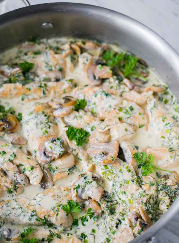 Как приготовить куриную грудку с шампиньонами в сливках