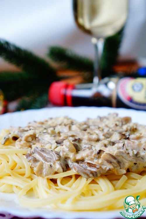 Рецепт вкусной пасты с вешенками в сливочном соусе